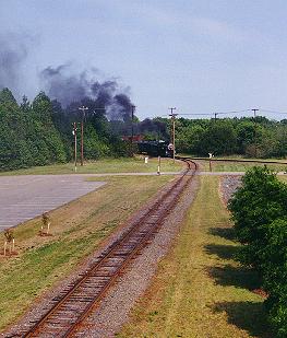 train coming around the bend